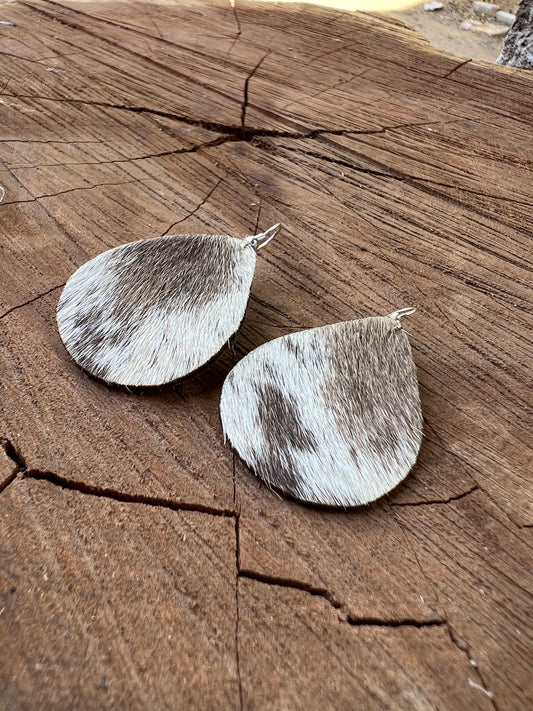 Brown Cowhide Earrings